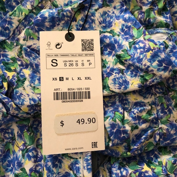 Zara flower printed cotton blouse - Picture 11 of 13